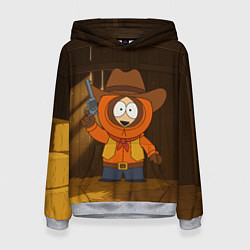 Толстовка-худи женская Кенни ковбой в сарае, цвет: 3D-меланж