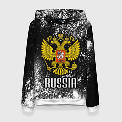 Толстовка-худи женская Герб России, цвет: 3D-белый