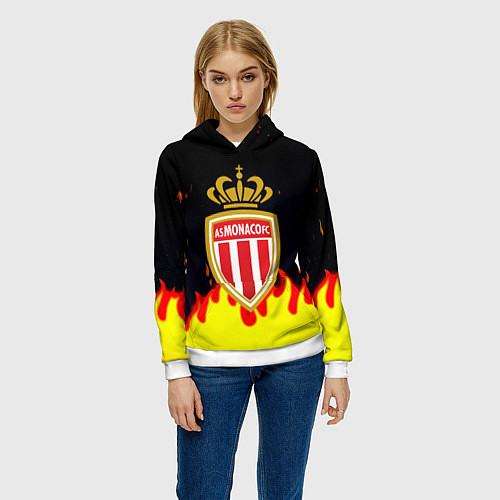 Женская толстовка Monaco огненный стиль / 3D-Белый – фото 3