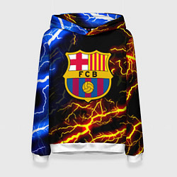 Толстовка-худи женская Барселона неоновый шторм, цвет: 3D-белый