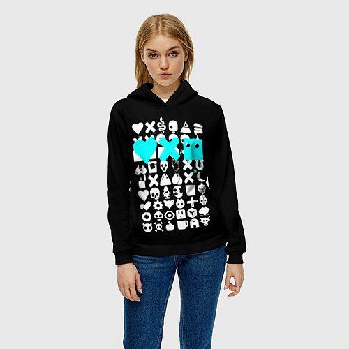 Женская толстовка Love Death and Robots синий / 3D-Черный – фото 3