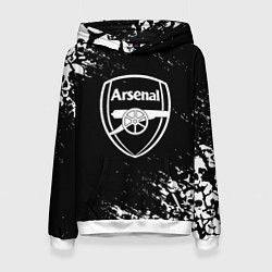 Толстовка-худи женская Арсенал черепа краски, цвет: 3D-белый