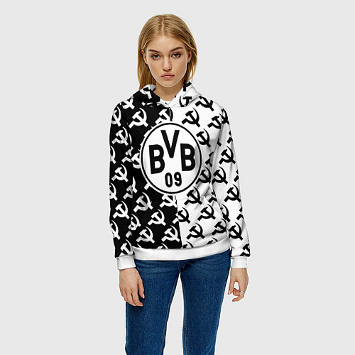 Женская толстовка Borussia паттерн ссср / 3D-Белый – фото 3