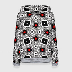 Толстовка-худи женская Звезды в геометрической абстракции, цвет: 3D-меланж