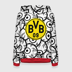 Толстовка-худи женская Borussia глаза текстура, цвет: 3D-красный