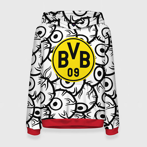 Женская толстовка Borussia глаза текстура / 3D-Красный – фото 1