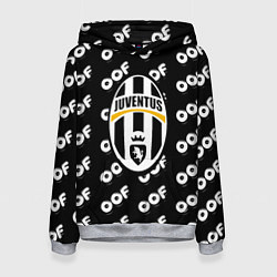 Толстовка-худи женская Juventus off pattern, цвет: 3D-меланж