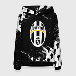 Толстовка-худи женская Ювентус пипл краски, цвет: 3D-черный