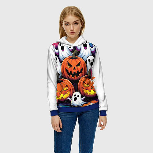 Женская толстовка Happy Halloween 25 / 3D-Синий – фото 3