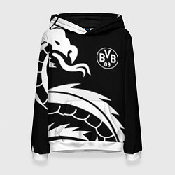 Толстовка-худи женская Borussia дракон белый, цвет: 3D-белый