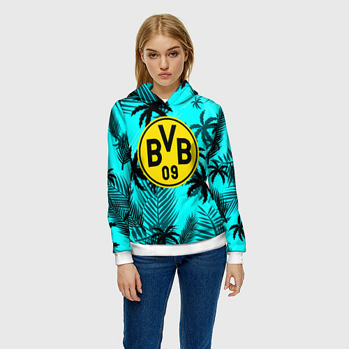 Женская толстовка Borussia неоновые тропики гта / 3D-Белый – фото 3
