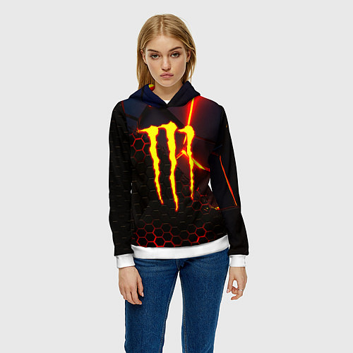 Женская толстовка Monster energy броня краски / 3D-Белый – фото 3