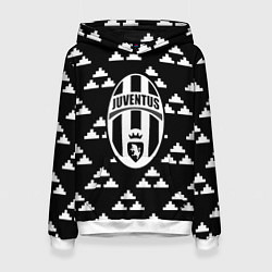 Толстовка-худи женская Juventus геометрия треугольники, цвет: 3D-белый