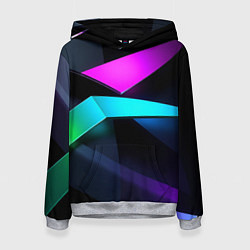 Толстовка-худи женская Neon colored geometric, цвет: 3D-меланж