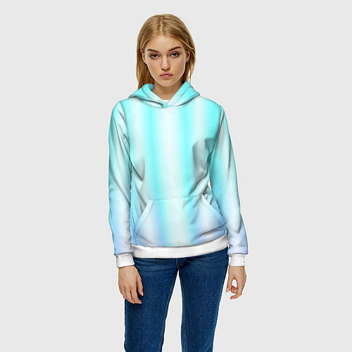 Женская толстовка Neon white blue lines / 3D-Белый – фото 3