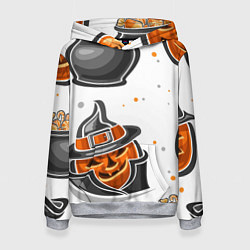 Толстовка-худи женская Candy halloween, цвет: 3D-меланж