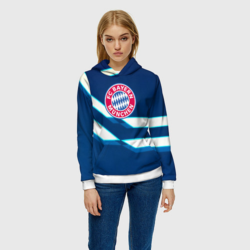 Женская толстовка Бавария Мюнхен геометрия / 3D-Белый – фото 3