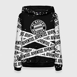 Толстовка-худи женская Бавария Мюнхен x Ювентус, цвет: 3D-черный