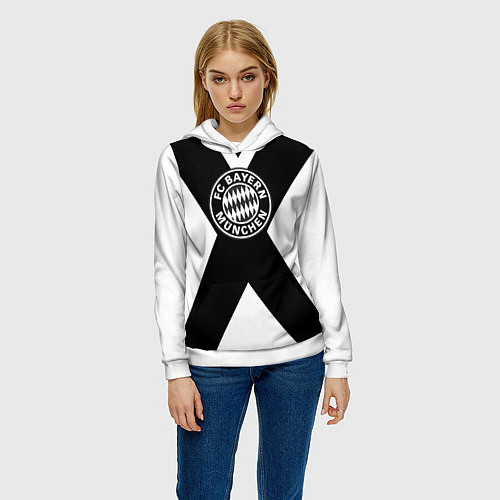 Женская толстовка Бавария Мюнхен полосы / 3D-Белый – фото 3