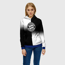 Толстовка-худи женская Бавария Мюнхен геометрия градиент, цвет: 3D-синий — фото 2