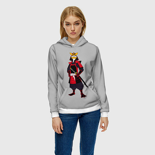 Женская толстовка Утка-самурай с катаной / 3D-Белый – фото 3