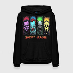 Толстовка-худи женская Сезон ужасов, цвет: 3D-черный