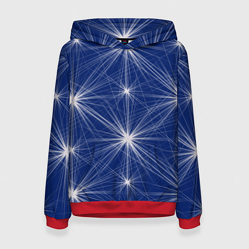 Женская толстовка Звезды на синем фоне / 3D-Красный – фото 1