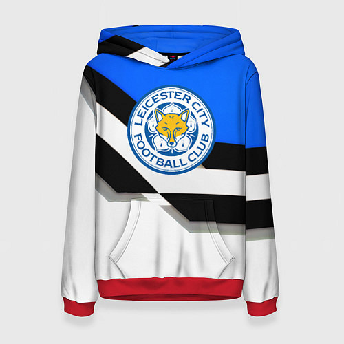 Женская толстовка Лестер сити геометрия полосы / 3D-Красный – фото 1