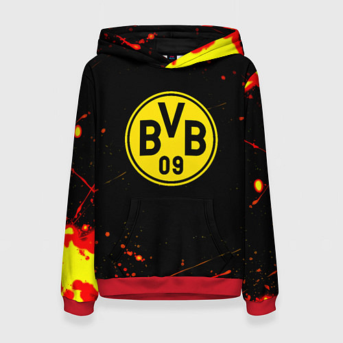 Женская толстовка Боруссиа огненные краски текстура / 3D-Красный – фото 1