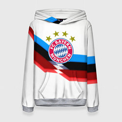 Толстовка-худи женская Бавария Мюнхен геометрия спорт, цвет: 3D-меланж