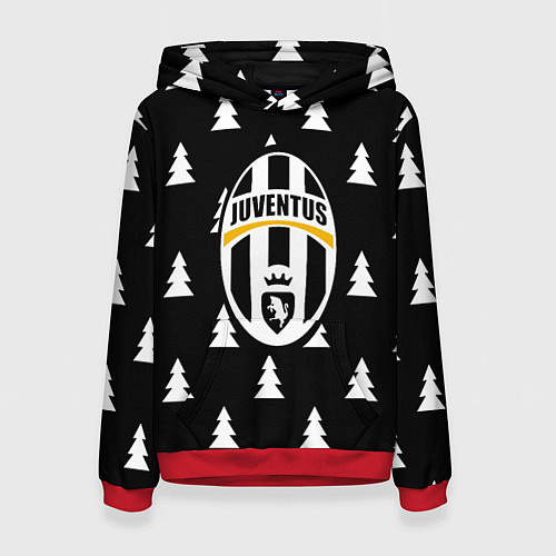 Женская толстовка Ювентус ёлочки паттерн / 3D-Красный – фото 1