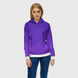 Толстовка-худи женская The color is purple, цвет: 3D-белый — фото 2