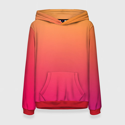 Женская толстовка Color orange pink / 3D-Красный – фото 1