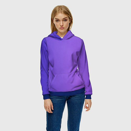 Женская толстовка Color purple gradient / 3D-Синий – фото 3