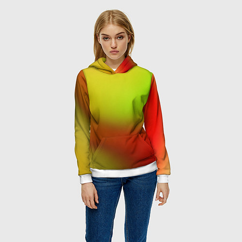 Женская толстовка Color multicolored gradient / 3D-Белый – фото 3