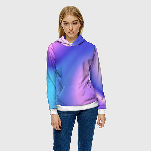 Женская толстовка Color multicolored gradient / 3D-Белый – фото 3