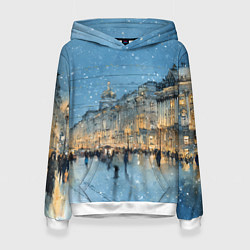 Женская толстовка Снежный вечер Санкт-Петербурга