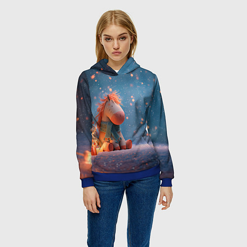 Женская толстовка Игрушечная лошадка 2026 / 3D-Синий – фото 3