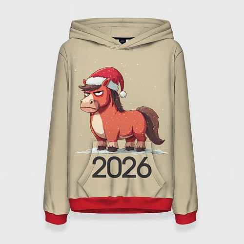 Женская толстовка Забавная лошадка 2026 / 3D-Красный – фото 1