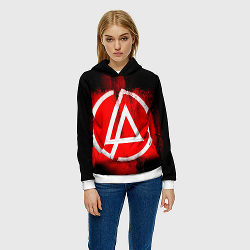 Женская толстовка Linkin Park: Red style / 3D-Белый – фото 3