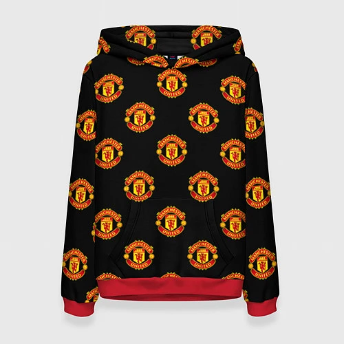 Женская толстовка Manchester United Pattern / 3D-Красный – фото 1