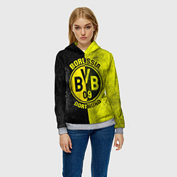Толстовка-худи женская Borussia Dortmund, цвет: 3D-меланж — фото 2