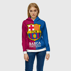 Толстовка-худи женская Barca Football, цвет: 3D-белый — фото 2