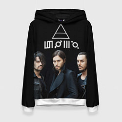 Толстовка-худи женская 30 seconds to mars, цвет: 3D-белый