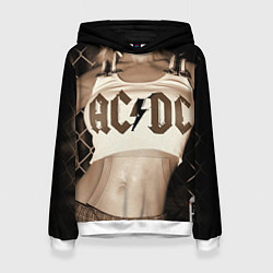 Толстовка-худи женская AC/DC Girl, цвет: 3D-белый