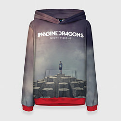 Толстовка-худи женская Imagine Dragons: Night Visions, цвет: 3D-красный