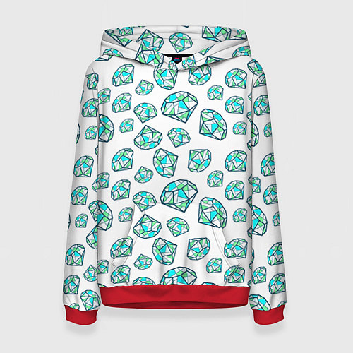 Женская толстовка Бриллианты / 3D-Красный – фото 1