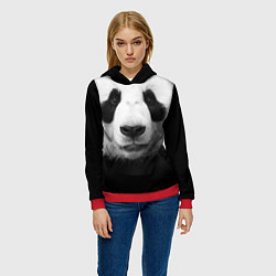 Толстовка-худи женская Взгляд панды, цвет: 3D-красный — фото 2