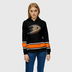 Толстовка-худи женская Anaheim Ducks Selanne, цвет: 3D-черный — фото 2