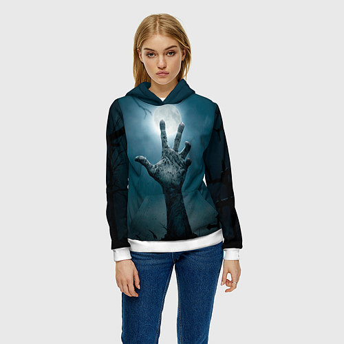 Женская толстовка Рука / 3D-Белый – фото 3